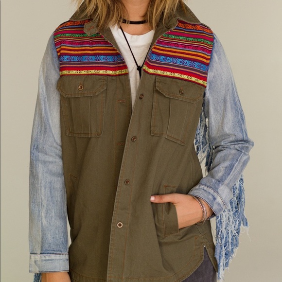 Raga The Chandler army-style fringe boho jacket - Picture 6 of 14